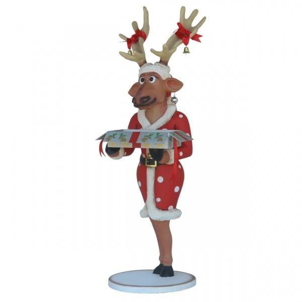 Renne drôle avec boîte de Noël — Hauteur du renne 153 cm, Divers, Enlèvement, Neuf