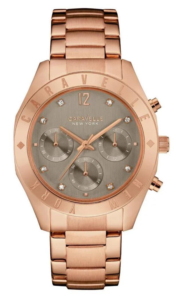 CARAVELLE NEW YORK 44L190 DAMES CHRONOGRAAF HORLOGE, Overige merken, Polshorloge, Nieuw, Ophalen of Verzenden