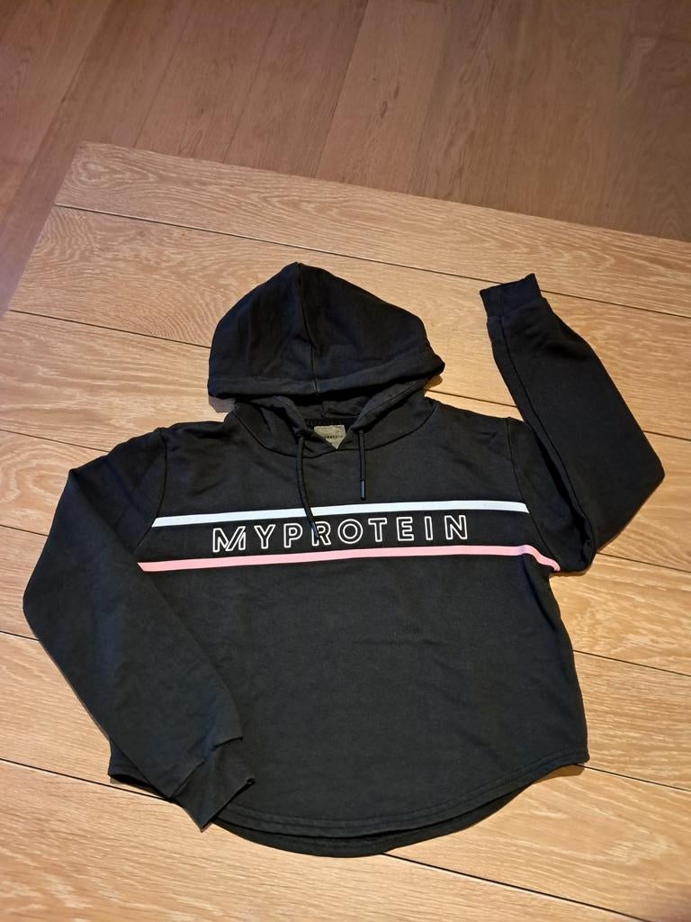 My Protein zwarte oversized hoodie - S, Zwart, Ophalen of Verzenden, Fitness of Aerobics, Gedragen
