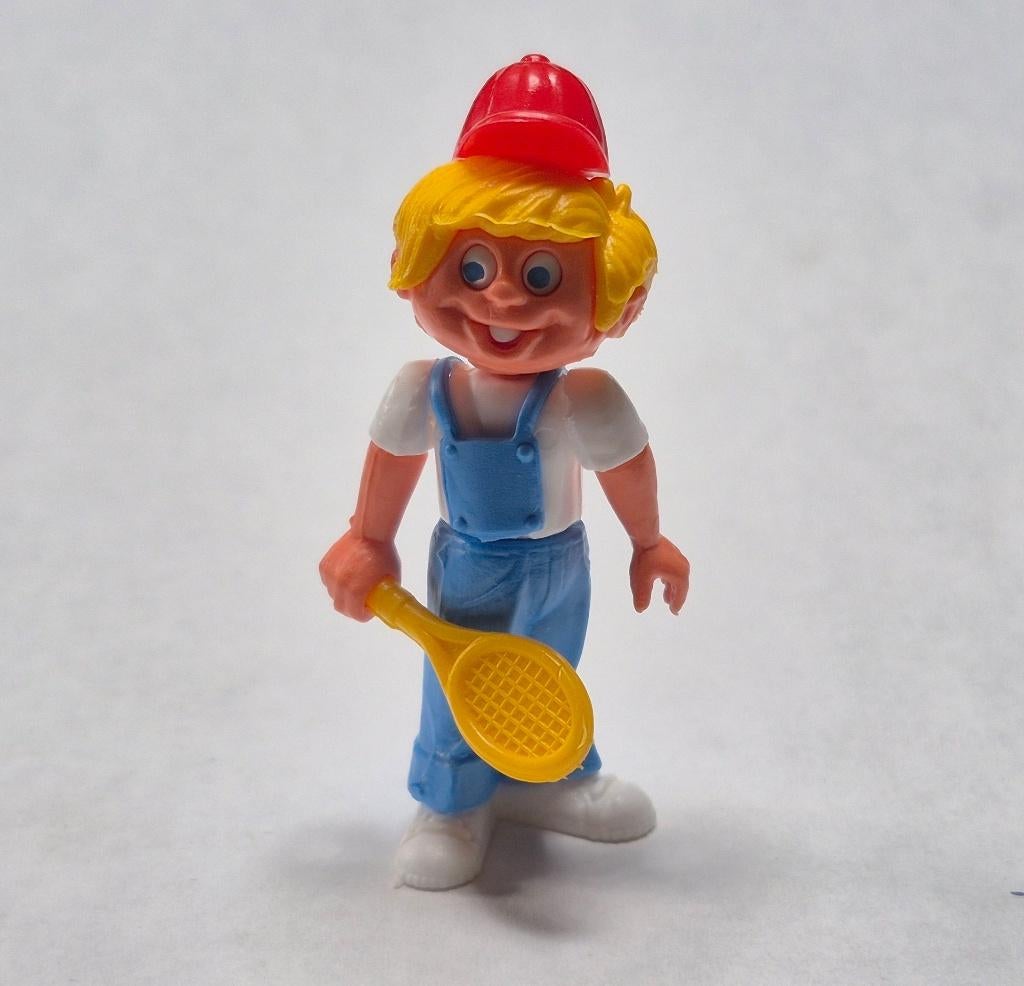 Ferrero Maskottchen mit Federballschläger met racket EU 1986, Ophalen of Verzenden, Gebruikt, Steekfiguren