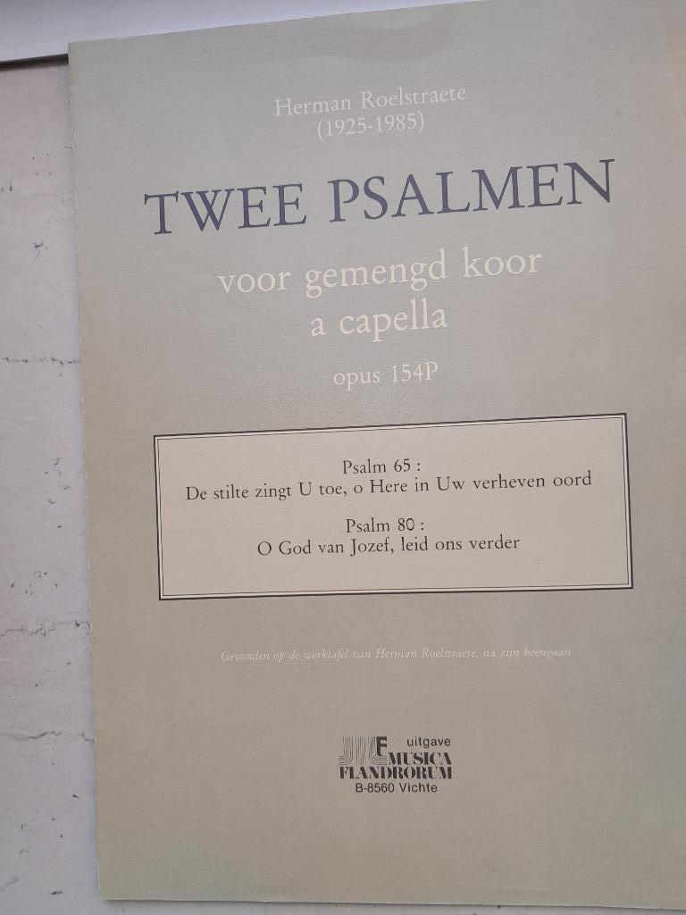 Twee psalmen        H. Roelstraete, Muziek en Instrumenten, Bladmuziek, Koor, Overige genres, Ophalen of Verzenden, Nieuw