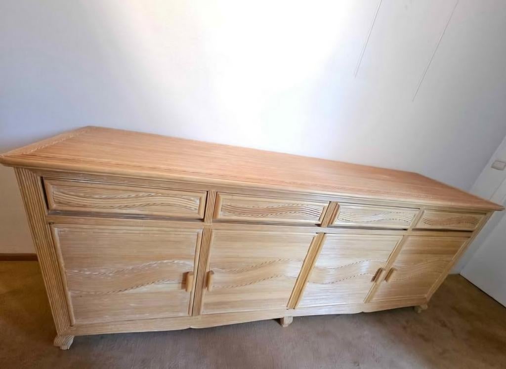 Vintage 70's pencil reed rattan bamboo sideboard, Enlèvement