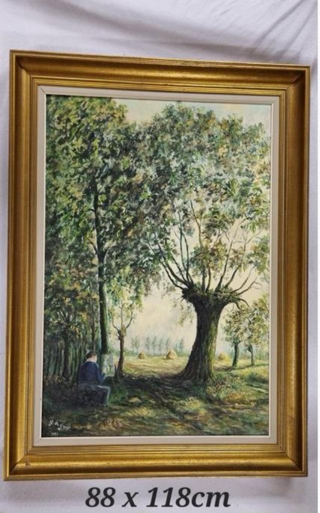 schilderij `` De Schilder`` kunstschilder De Geest, Antiek en Kunst, Ophalen of Verzenden