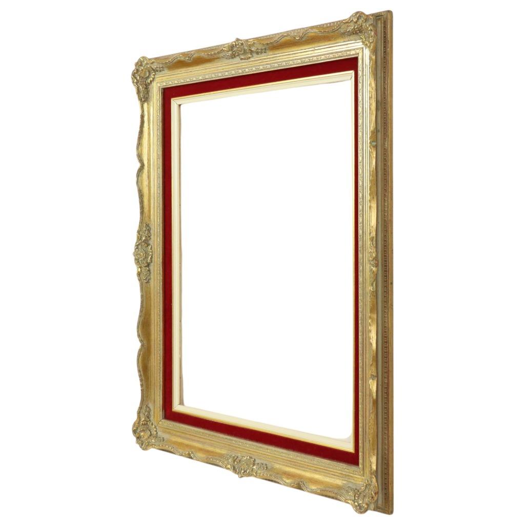 Vintage Vergulde Lijst Barok Stijl Rood Fluweel Klassiek 65, Enlèvement ou Envoi, ..., Utilisé, ...