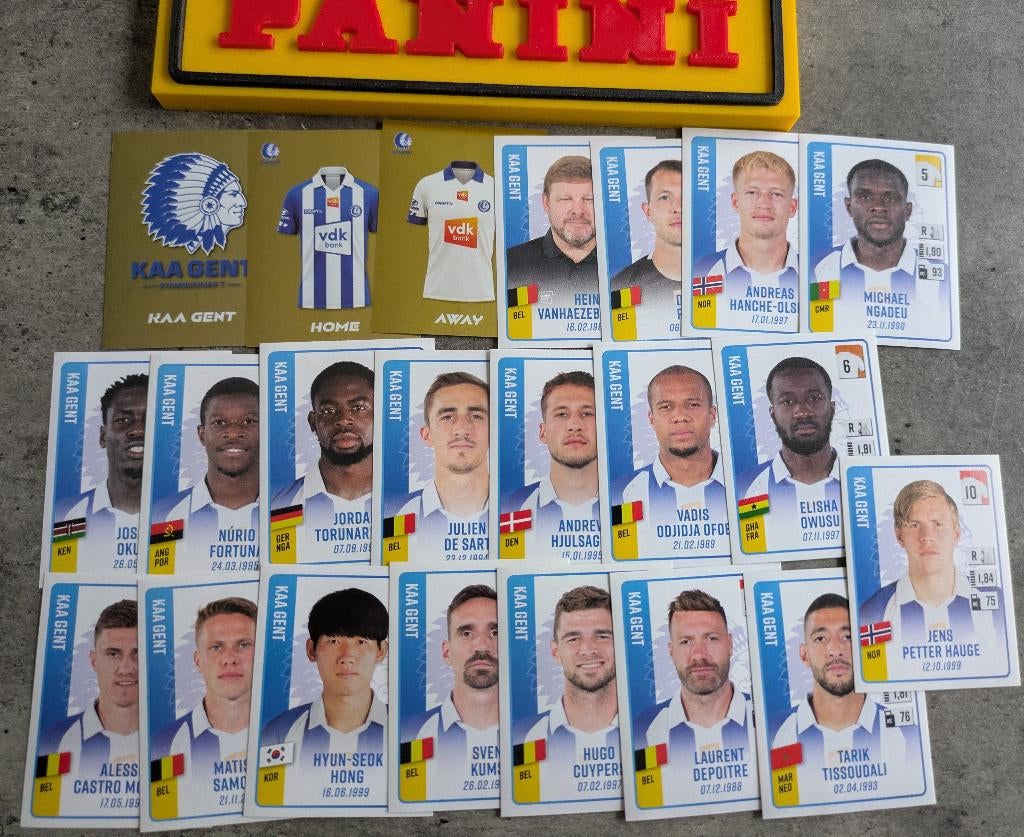 22 AUTOCOLLANTS PANINI FOOTBALL 2022/23 KAA GENT FOOTBALL, Hobby & Loisirs créatifs, Autocollants & Images, Neuf, Enlèvement ou Envoi