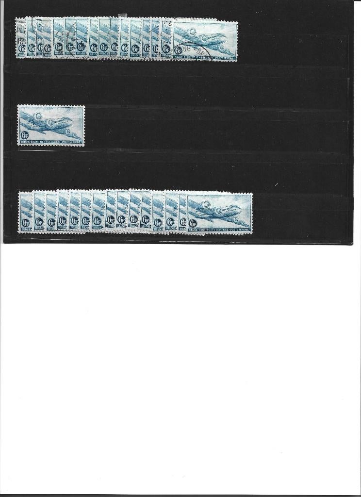 luchtpostzegels België PA8 tem PA11, Postzegels en Munten, Verzenden, Gestempeld