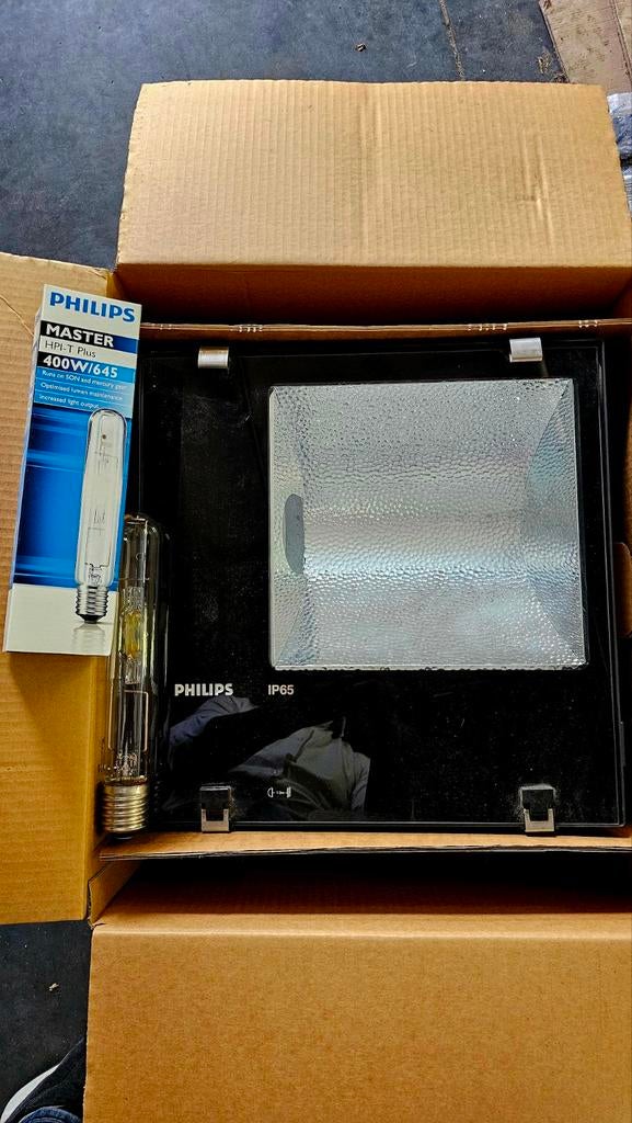 PHILIPS MWF330 HPI-TP400W NIEUW zeer krachtige verlichting!, Doe-het-zelf en Bouw, Bouwverlichting, Ophalen, Nieuw, 200 tot 500 watt