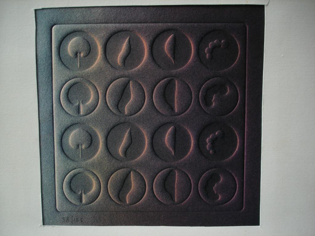 G. Leombianchi Milano 1973 ABSTRACT 'creazone dei simboli', Antiek en Kunst, Ophalen of Verzenden