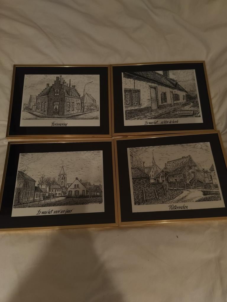 mooie tekeningen Heule-Watermolen, Antiek en Kunst, Ophalen