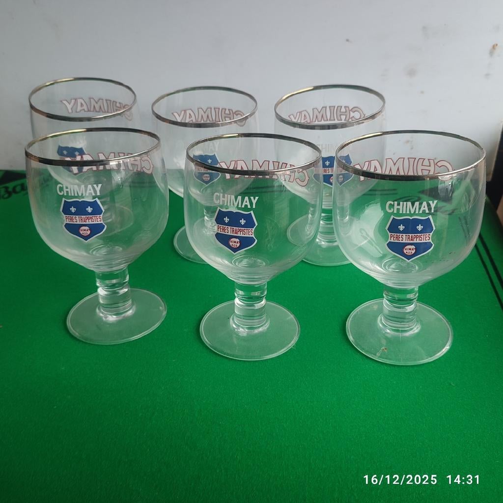 6 verres à bière CHIMAY BLEU ., Enlèvement, Comme neuf, Verre ou Verres, Autres marques