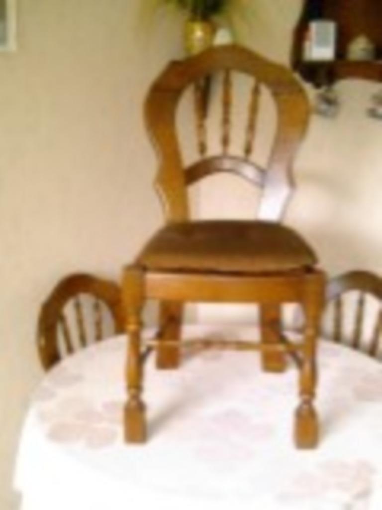 6 eikenstoelen, Huis en Inrichting, Stoelen, Ophalen, Gebruikt, Bruin, Vijf, Zes of meer stoelen