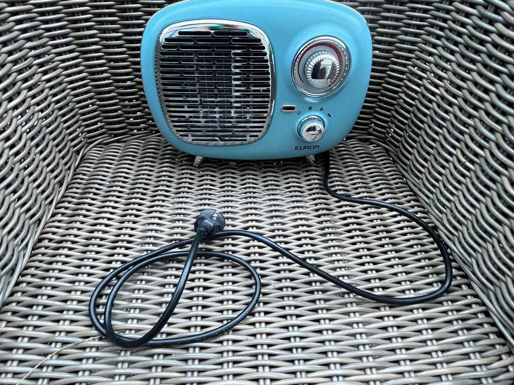 Eurom Retro radio Ventilatorkachel Design 1500W 🚐, Elektronische apparatuur, Ventilatoren, Zo goed als nieuw, Tafelventilator