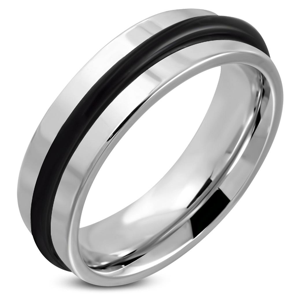 Bague pour homme en acier inoxydable associée à du caoutchou, Enlèvement ou Envoi, Neuf, Homme
