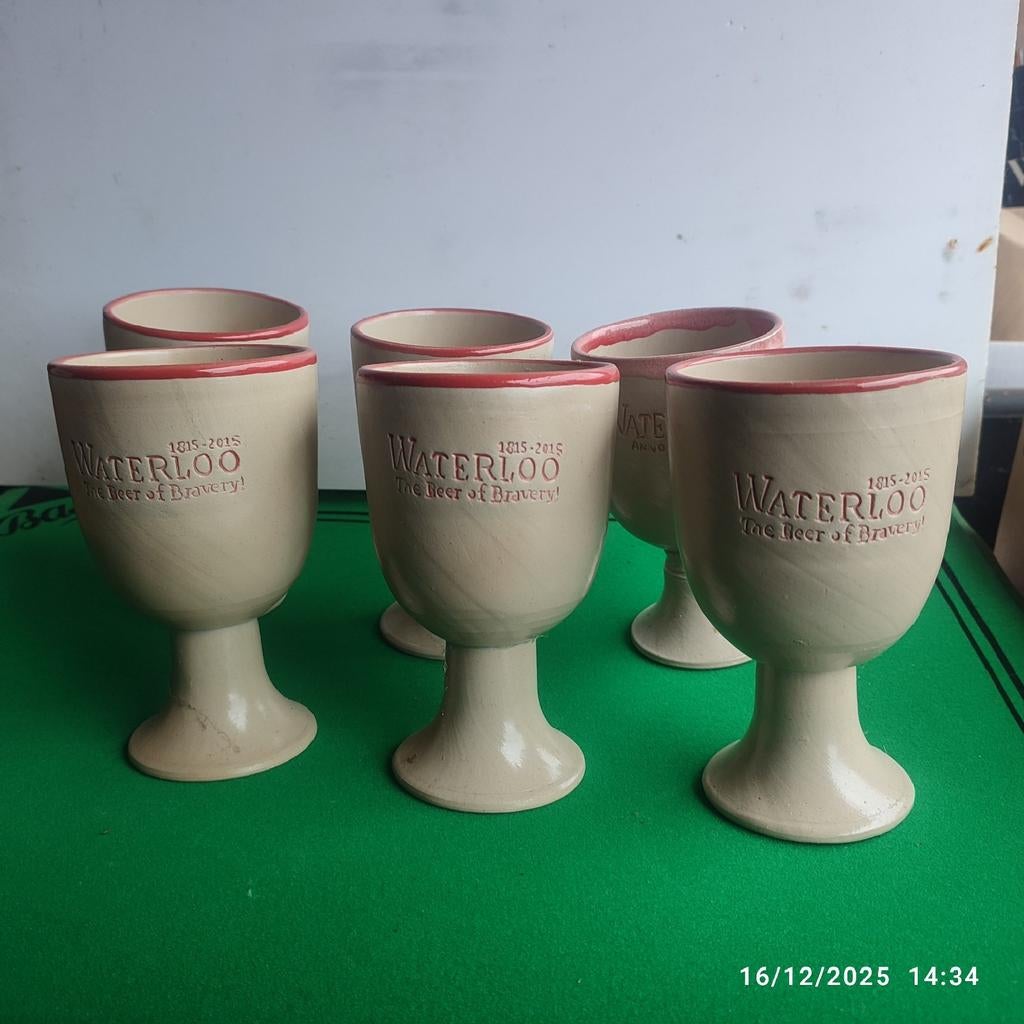 6 CALICE WATERLOO bierglazen., Verzamelen, Biermerken, Ophalen, Zo goed als nieuw, Glas of Glazen, Overige merken