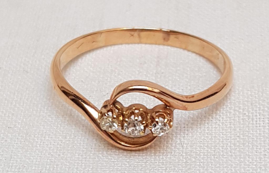 Anneau de contournement en or brillant., Enlèvement ou Envoi, Or, Bague, Avec pierre précieuse