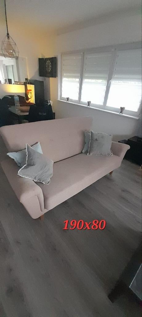LICHTGRIJZE BANK 3-ZITSSTOFFEN 19080 VOOR 30€, Ophalen, Stof
