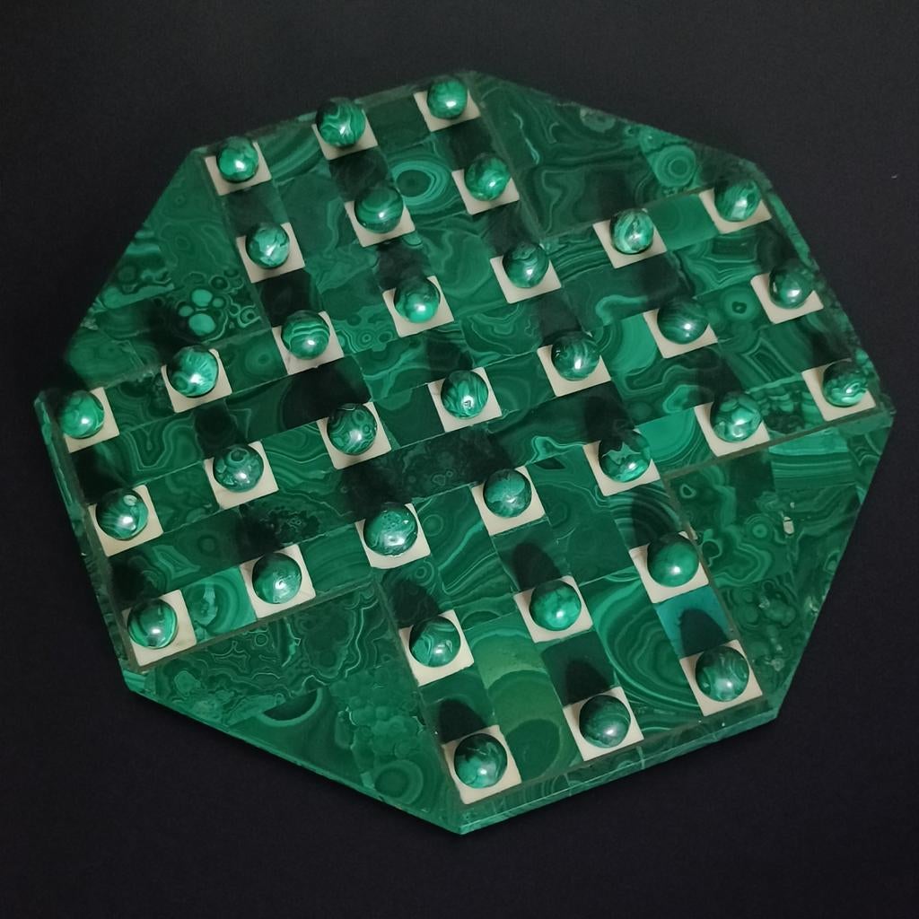 Jeu de solitaire Vintage Malachite., Enlèvement ou Envoi