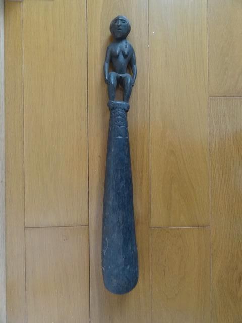 Bâton, stok, klopper, stamper, uit Nieuw Guinea 58 cm, Verzenden