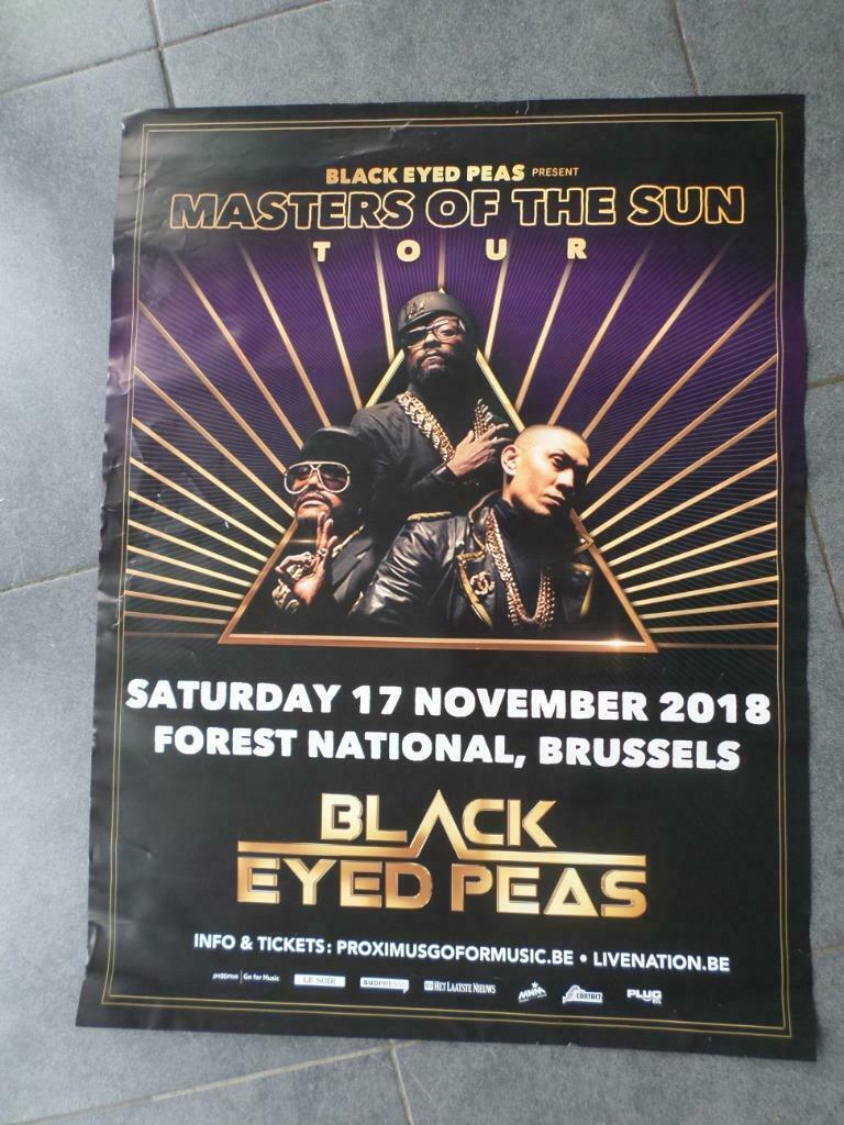 Affiche "Black Eyed Peas" - 2018, Ophalen of Verzenden, A1 t/m A3, Muziek, Rechthoekig Staand