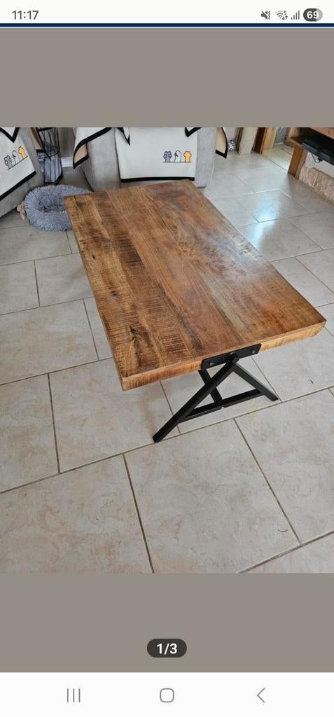 Table en manguier, 100 à 150 cm, Comme neuf, Rectangulaire, Rustique