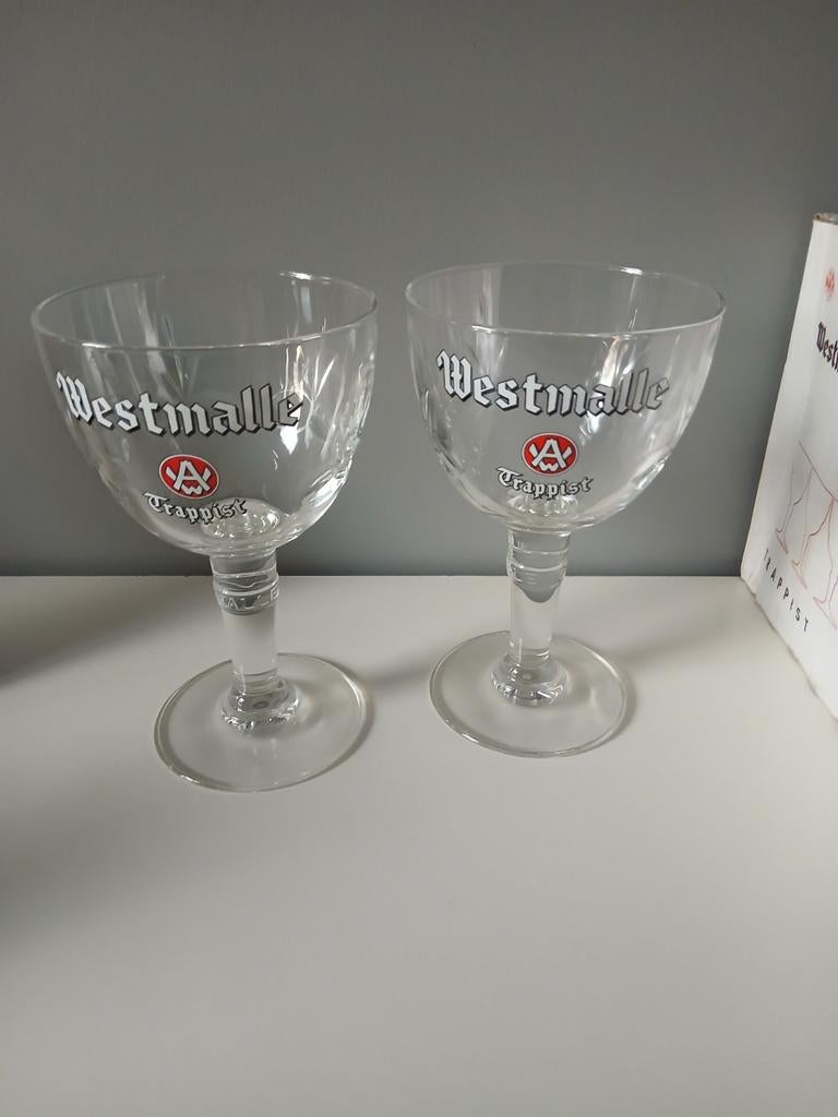 2 trappist westmalle glazen, Verzamelen, Ophalen of Verzenden, Zo goed als nieuw