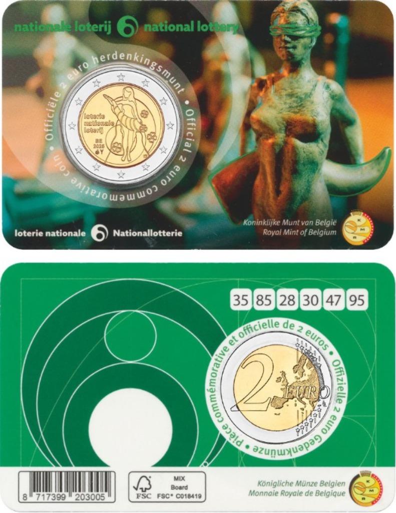 coincard 2 euro België 2025 Nationale Loterij Vlaams, Ophalen of Verzenden, België, 2 euro
