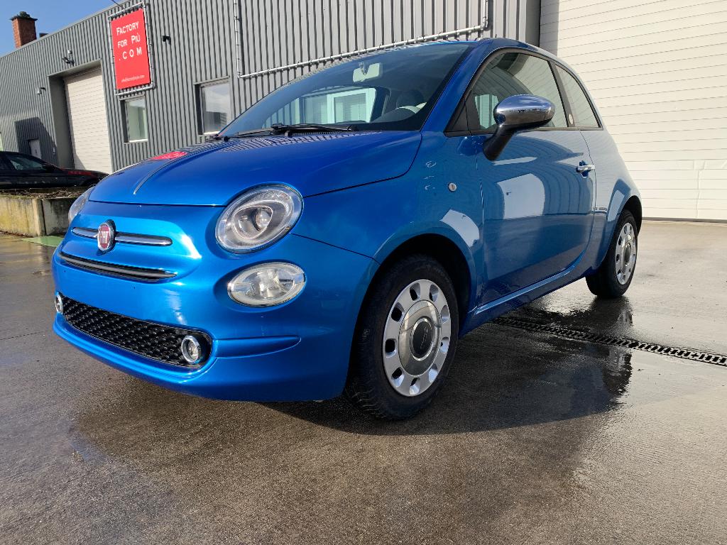 Fiat 500 1,2 Mirror/Navigatie/Airco/Bluetooth/Cruise control, 4 zetels, Stof, 4 cilinders, Blauw