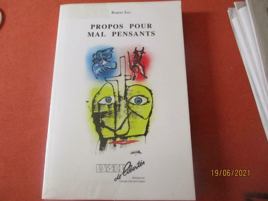 ROBERT JOLY.  "PROPOS POUR MAL PENSANTS"., Enlèvement ou Envoi, Un auteur, Comme neuf, ROBERT JOLY.