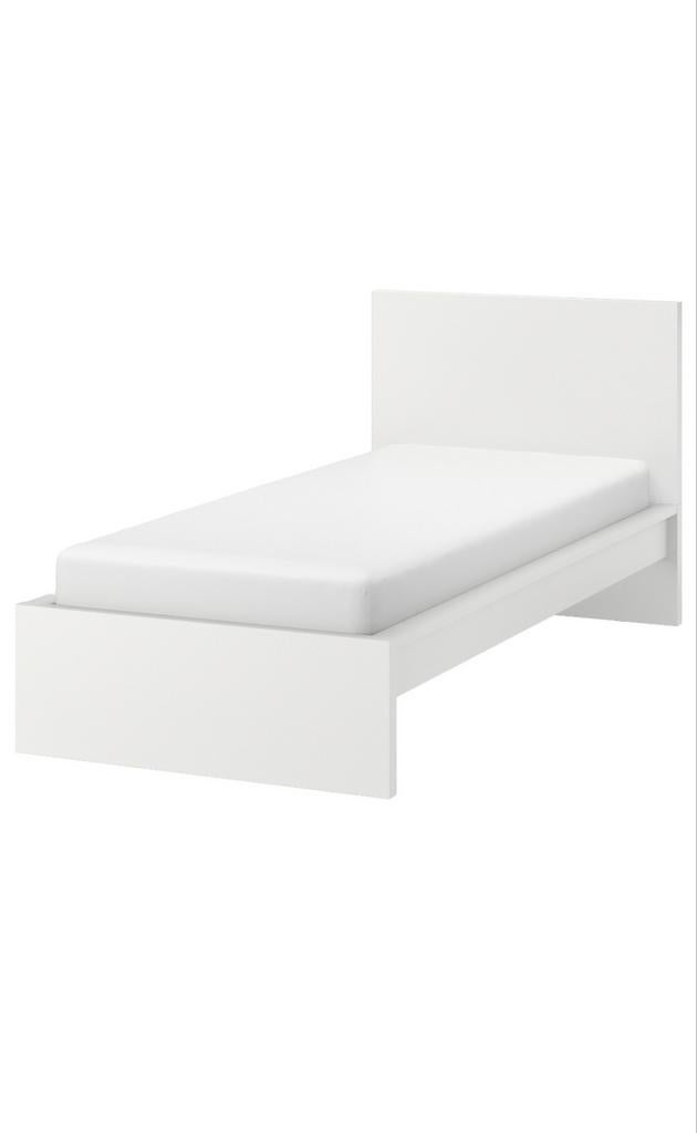 Malm eenpersoonsbed ikea, Huis en Inrichting, Ophalen, Wit