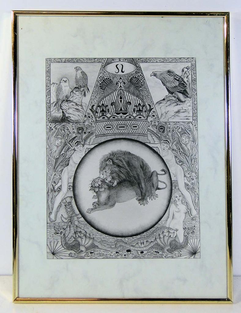 *  Jacques  Lagrou *  Leeuw , teken uit de Dierentiem, Ophalen of Verzenden