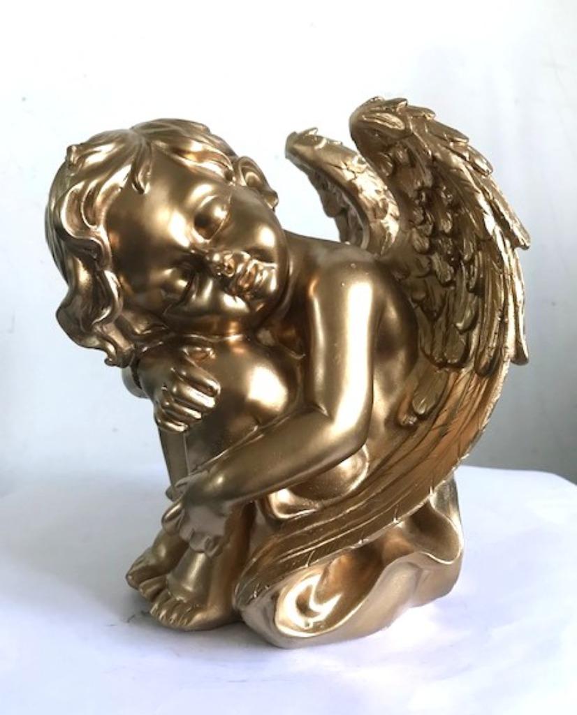 Ange doré H 17 Statue Vintage 😍💑💖🎁🤗👌, Antiquités & Art, Art | Sculptures & Bois, Enlèvement ou Envoi