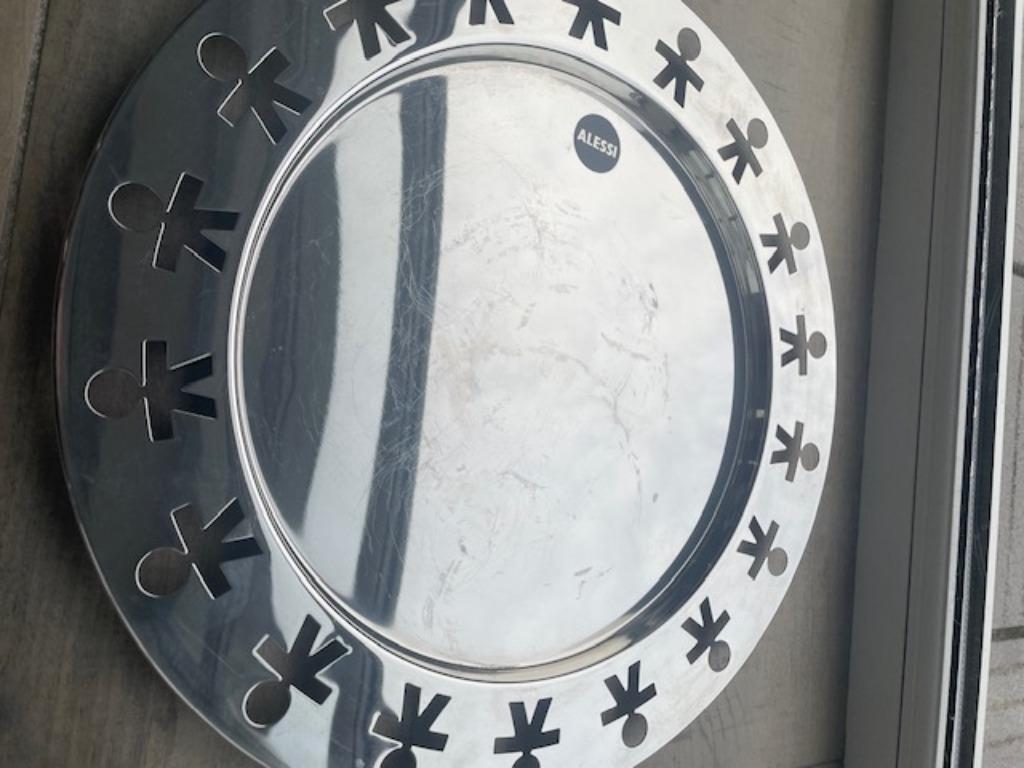 Alessi schaal Girotondo rvs  40 cm, Rond, Enlèvement, Utilisé, Autres matériaux