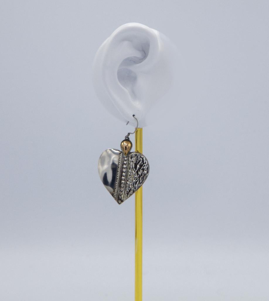 Boucles d'oreilles arty en argent en forme de cœur, Neuf, Enlèvement ou Envoi, Argent, Argent