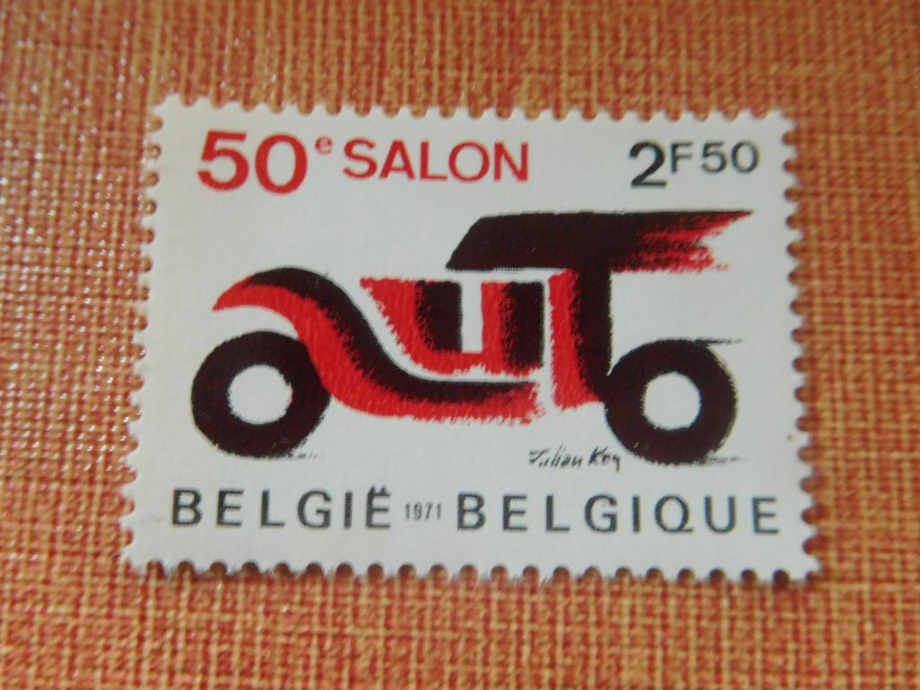 Timbres belges ; thème automobile, Enlèvement ou Envoi, Affranchi, Oblitéré