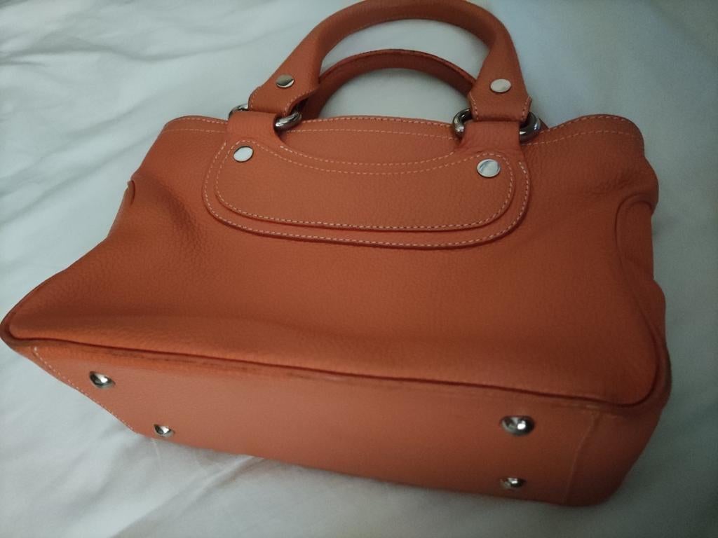 Sac en cuir couleur mandarine avec poignée supplémentaire, Enlèvement ou Envoi, Comme neuf
