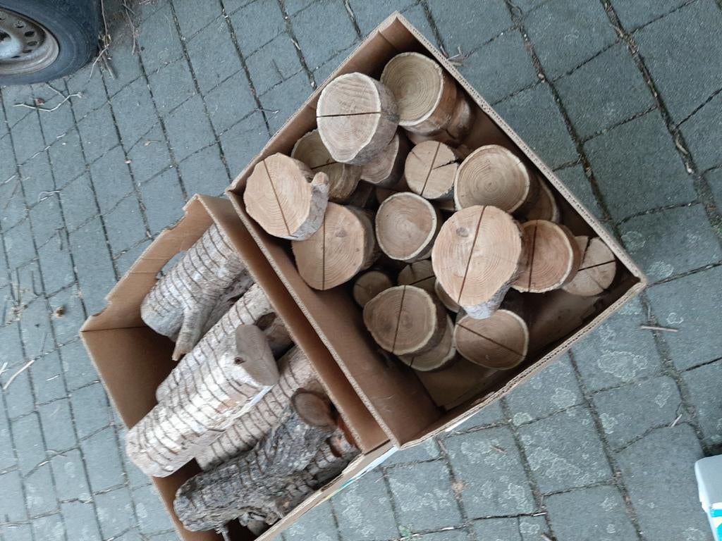 Houten schijven (naamkaart, foto's,..), Enlèvement