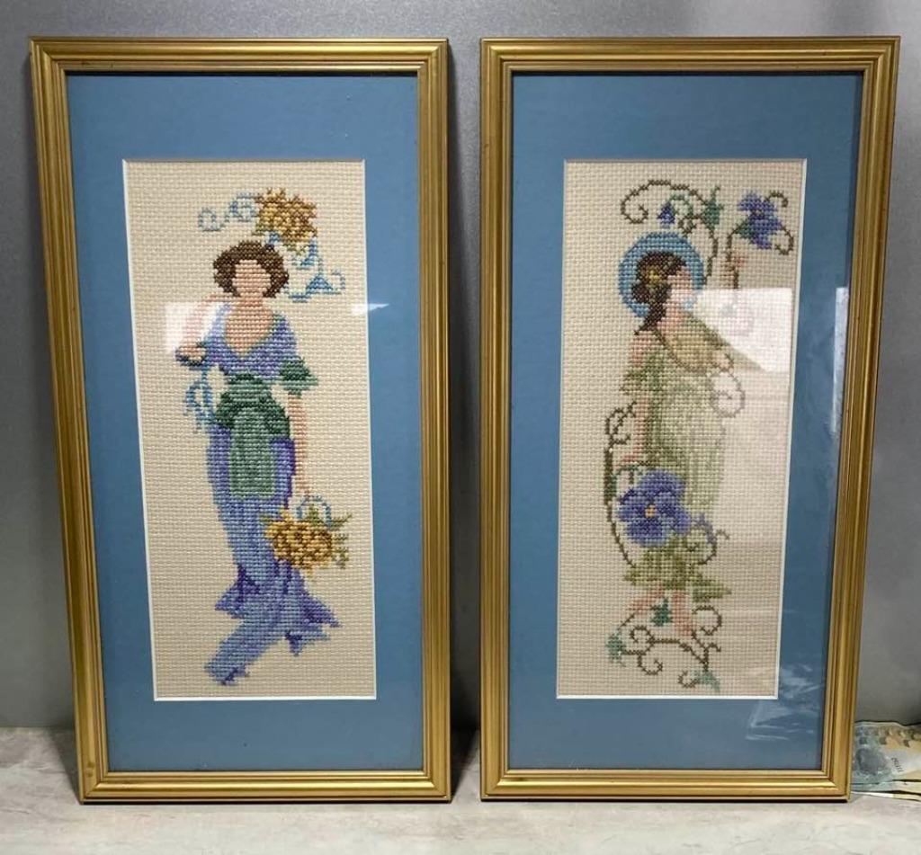 2 professionele ingekaderde handwerkjes, Antiek en Kunst, Ophalen