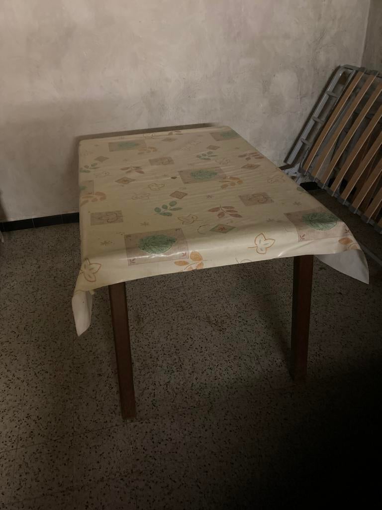 Vintage houten keukentafel, Huis en Inrichting, Tafels | Eettafels, Ophalen, Gebruikt, Rechthoekig, Vintage