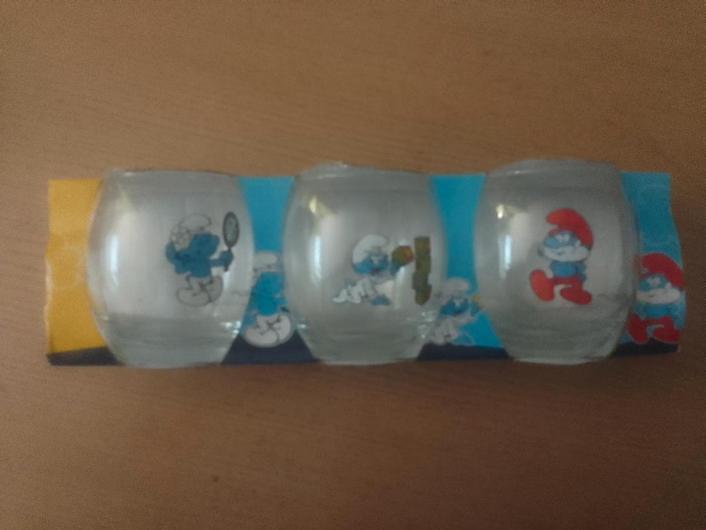 3 verres Schtroumpfs emballés comme neufs 2018, Collections, Enlèvement ou Envoi, Comme neuf