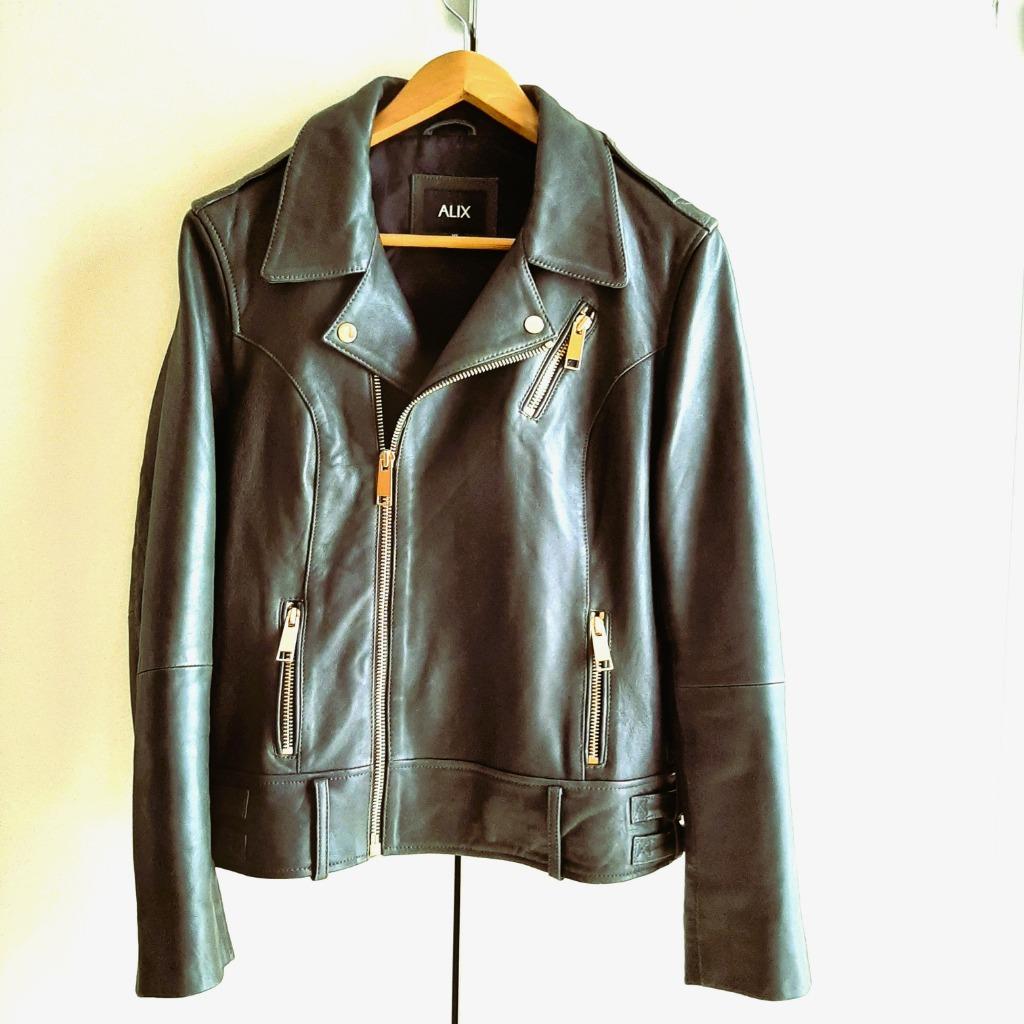 Te koop:  Mooi groenen lederen jacket van "Alix", xl., Kleding | Dames, Ophalen, Maat 42/44 (L), Nieuw, "Alix"
