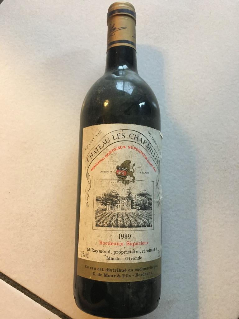CHATEAU LES CHARMILLES 1989, Verzamelen, Wijnen, Frankrijk, Nieuw, Ophalen of Verzenden, Rode wijn