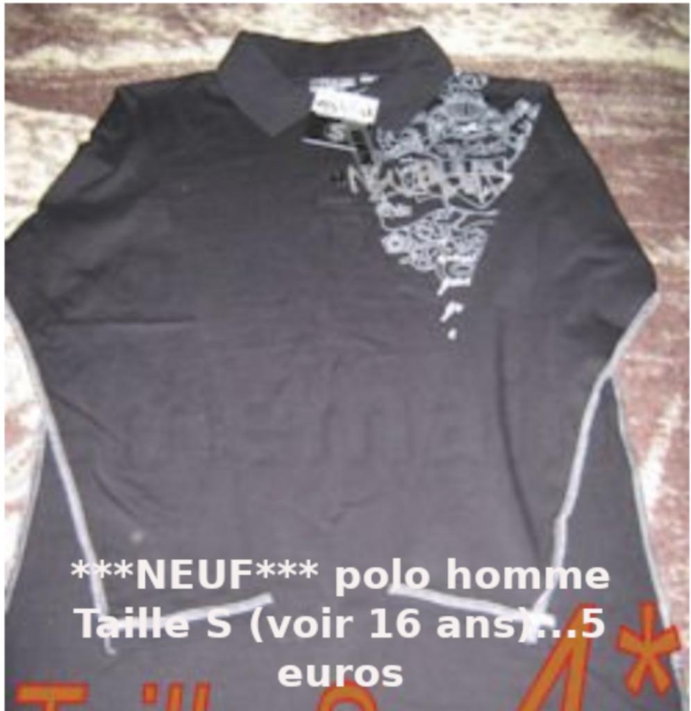 ***NEUF*** polo homme Taille S (voir 16 ans), Enlèvement ou Envoi, Neuf, Noir