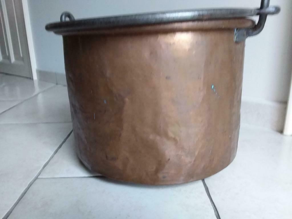 Antieke rode én geel koperen ketel, Antiek en Kunst, Ophalen, Koper