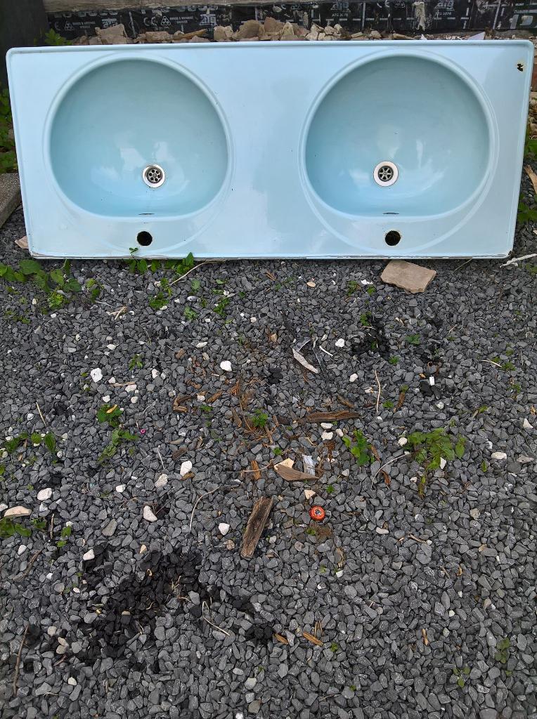 dubbele lavabo, Doe-het-zelf en Bouw, Sanitair, Ophalen, Zo goed als nieuw, Steen