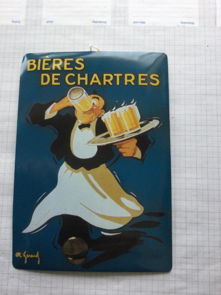Carte expo Bière de Chartres, Verzamelen, Biermerken, Ophalen of Verzenden, Zo goed als nieuw, Reclamebord, Plaat of Schild