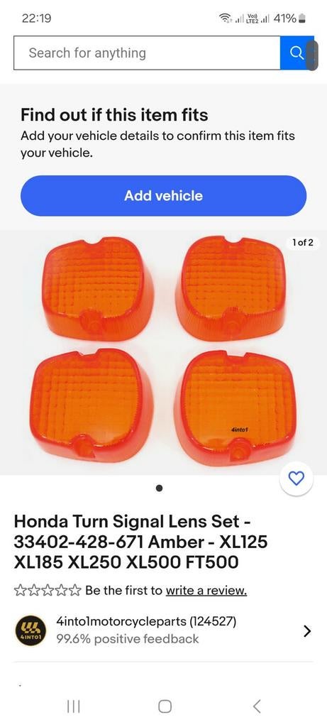 Honda XL500 XL250 XL125 XL pinker glazen, Motoren, Ophalen of Verzenden