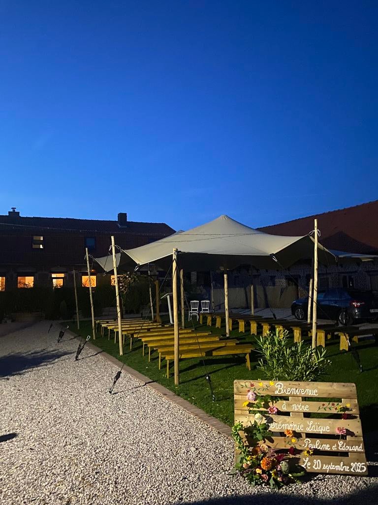 Location tente stretch - 6,5x10m (80 personnes)