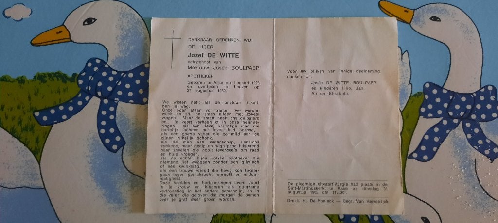 bidprentje apotheker, Verzamelen, Bidprentjes en Rouwkaarten, Ophalen of Verzenden, Bidprentje