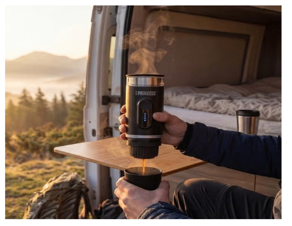 Machine à expresso portable Princess - PD-4997 | 7,5 x 8,3 x, Verzenden, Nieuw, Espresso apparaat, Gemalen koffie