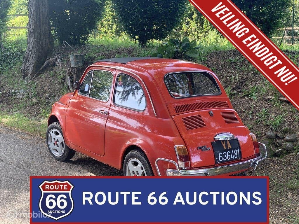 Fiat 500F | 1971 | Route 66 Auctions, Zwart, Bedrijf, Handgeschakeld, Overige carrosserie